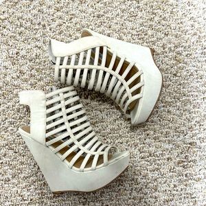 Steve Madden Cream Suede Wedge Heels
